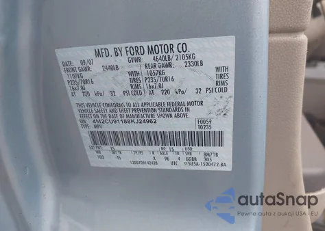 2008 Mercury Mariner из США, поврежденный, VIN 4M2CU91188KJ24962